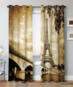 پرده پانچی اتاق خواب مدل پاییز ایفل