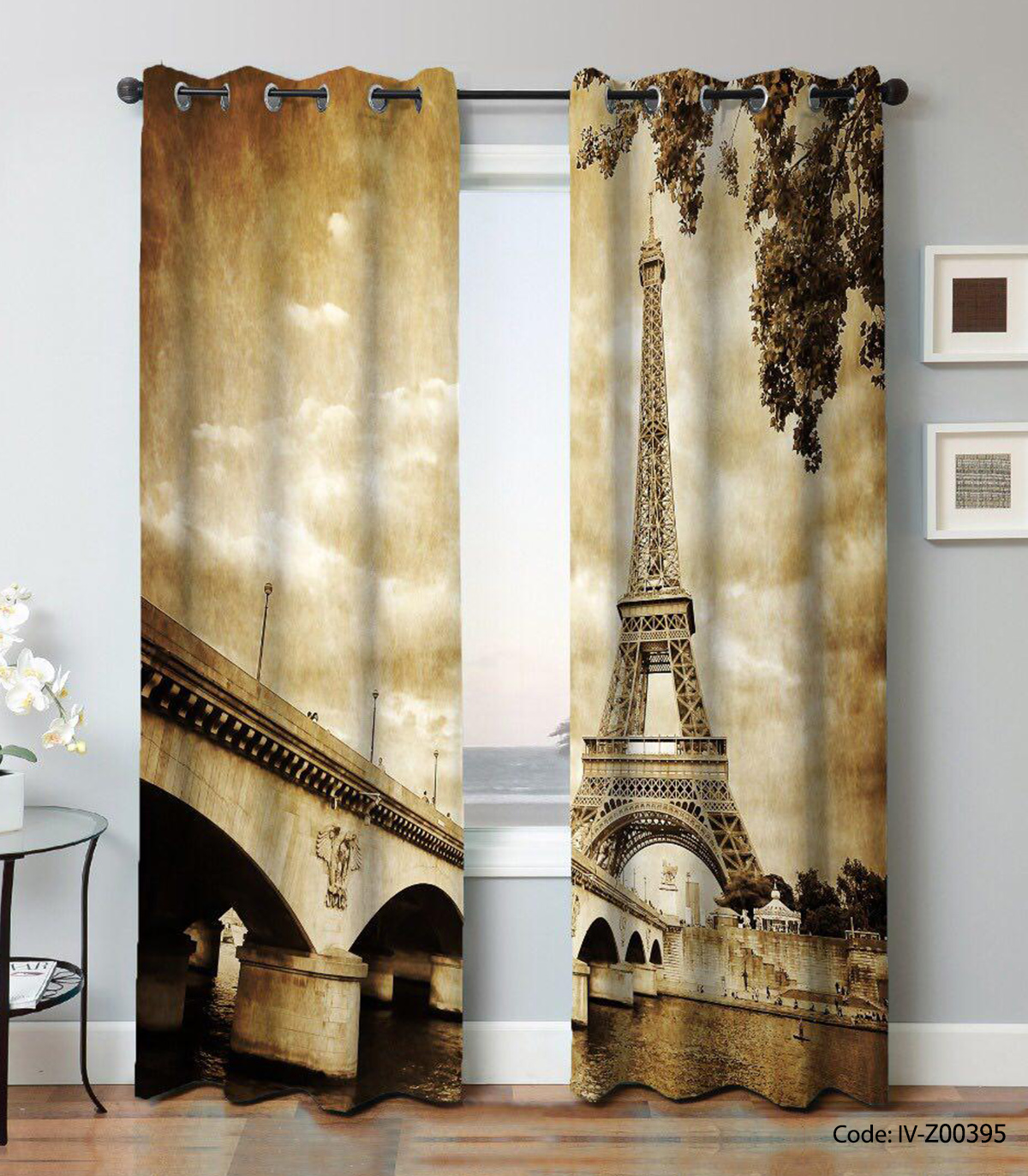 پرده پانچی اتاق خواب مدل پاییز ایفل