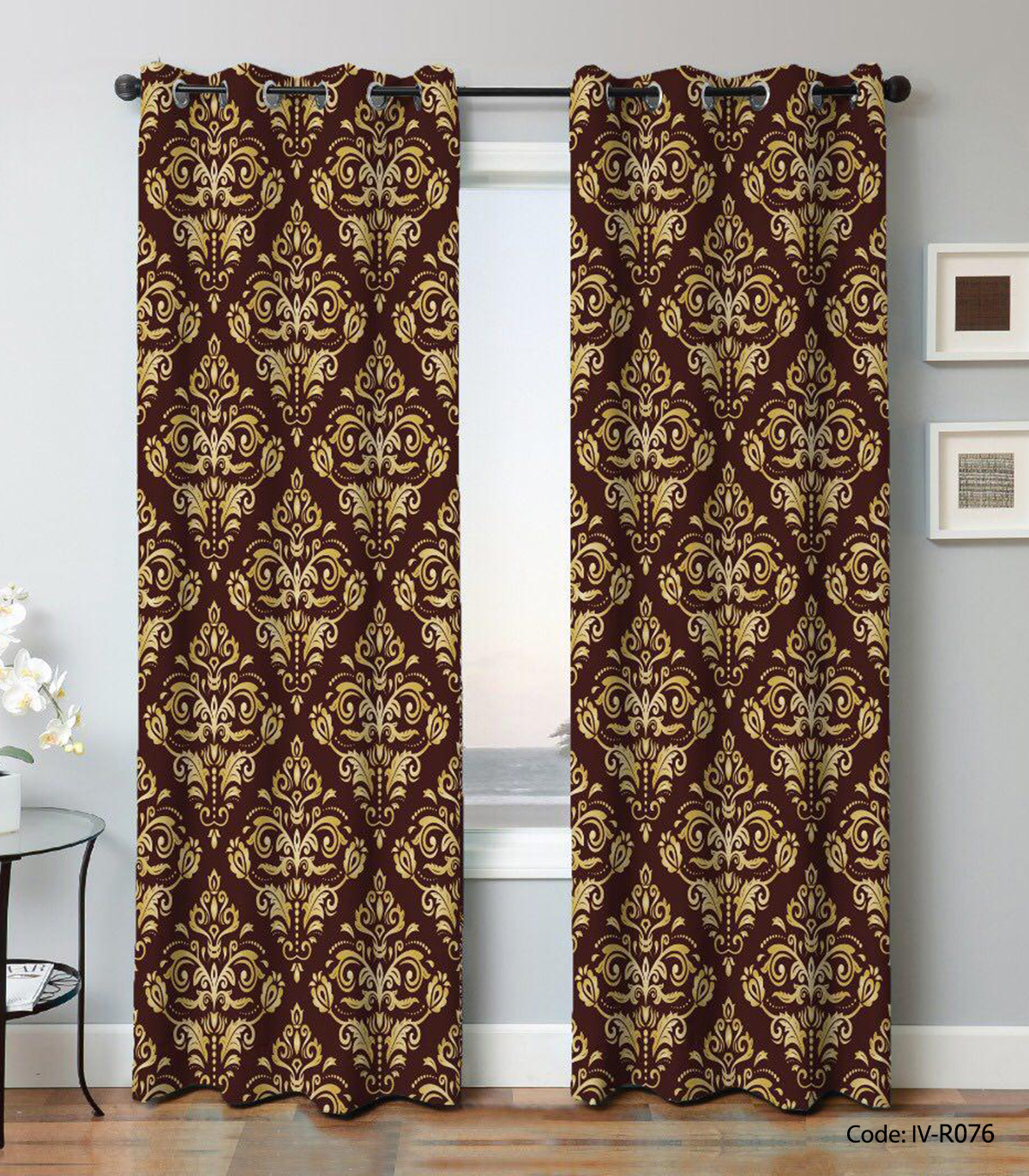 پرده پانچ اتاق پذیرایی دو تکه مدل سروستان