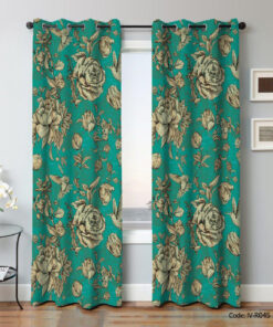 پرده پانچی سالن پذیرایی دو تکه مدل نیکا