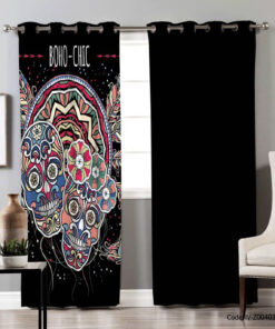 پرده پانچی اتاق خواب دو تکه مدل BOHO-CHIC