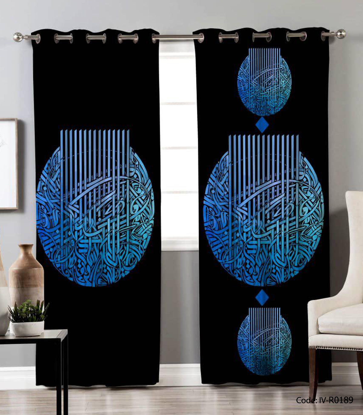 پرده پانچی 2 تکه اتاق خواب مدل بلغار