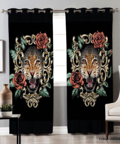 پرده پانچ 2 تکه اتاق خواب مدل گربه سانان