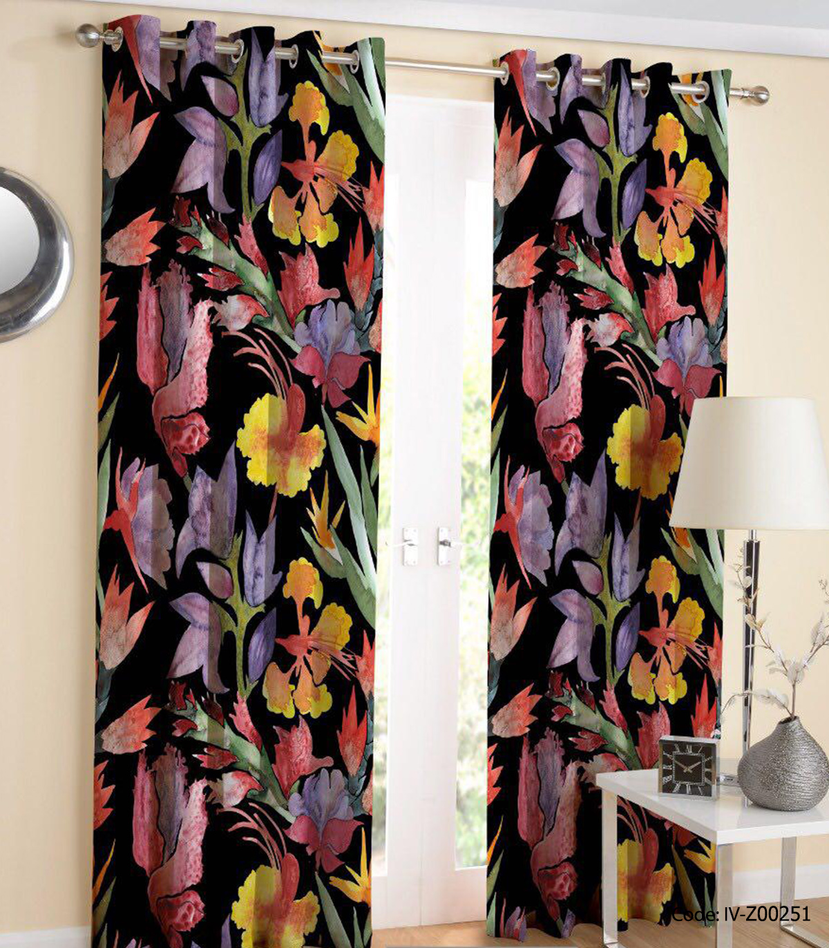 پرده پانچ اتاق خواب 2 تکه مدل پیچک