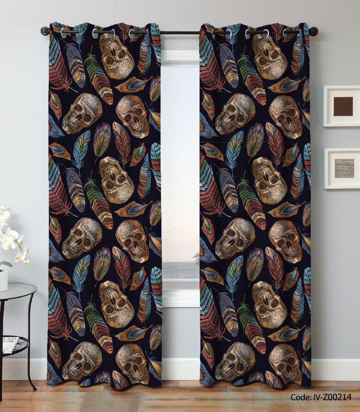 پرده پانچ اتاق خواب مدل پر و اسکلت