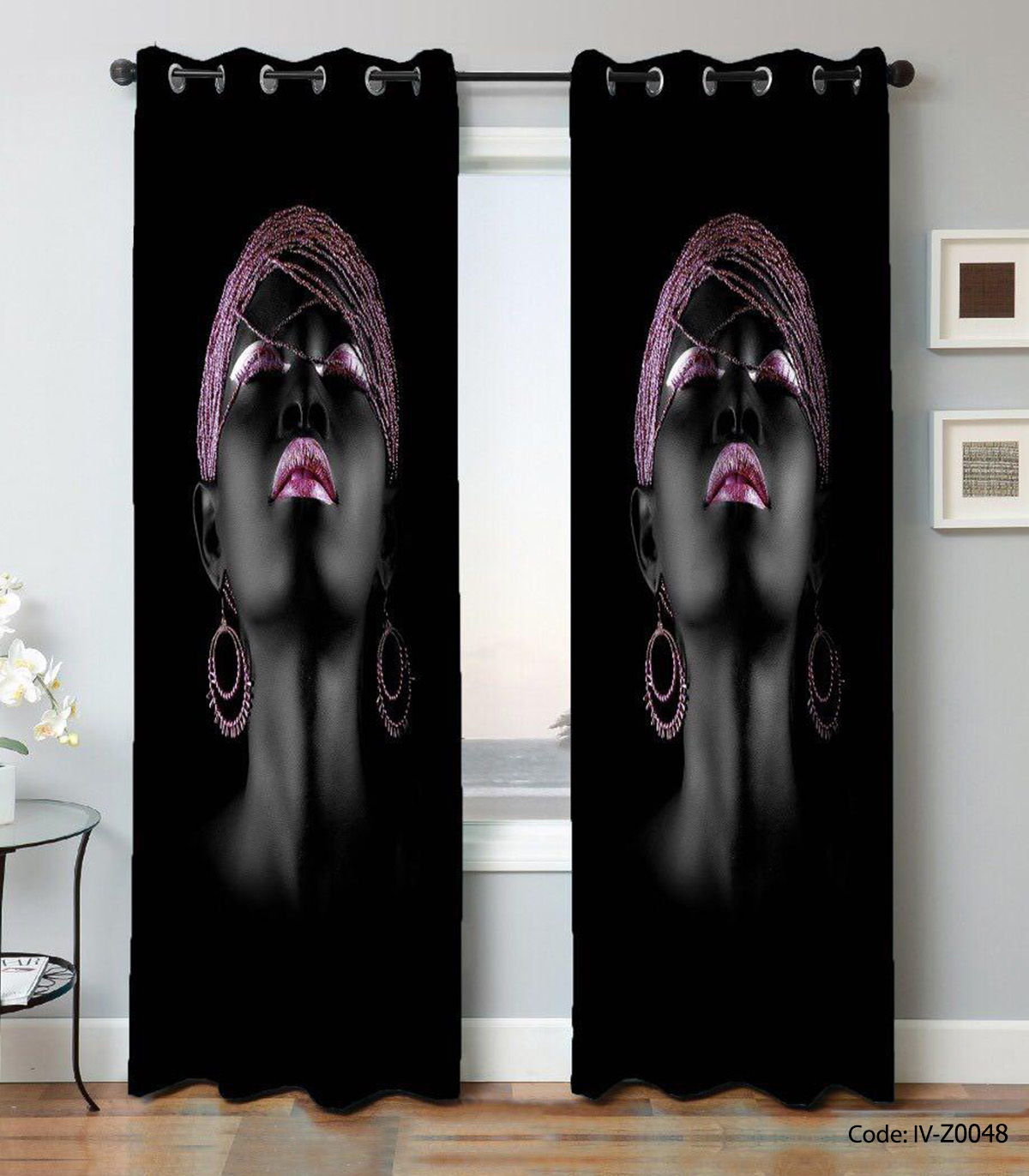 پرده پانچی اتاق خواب مدل WOMAN