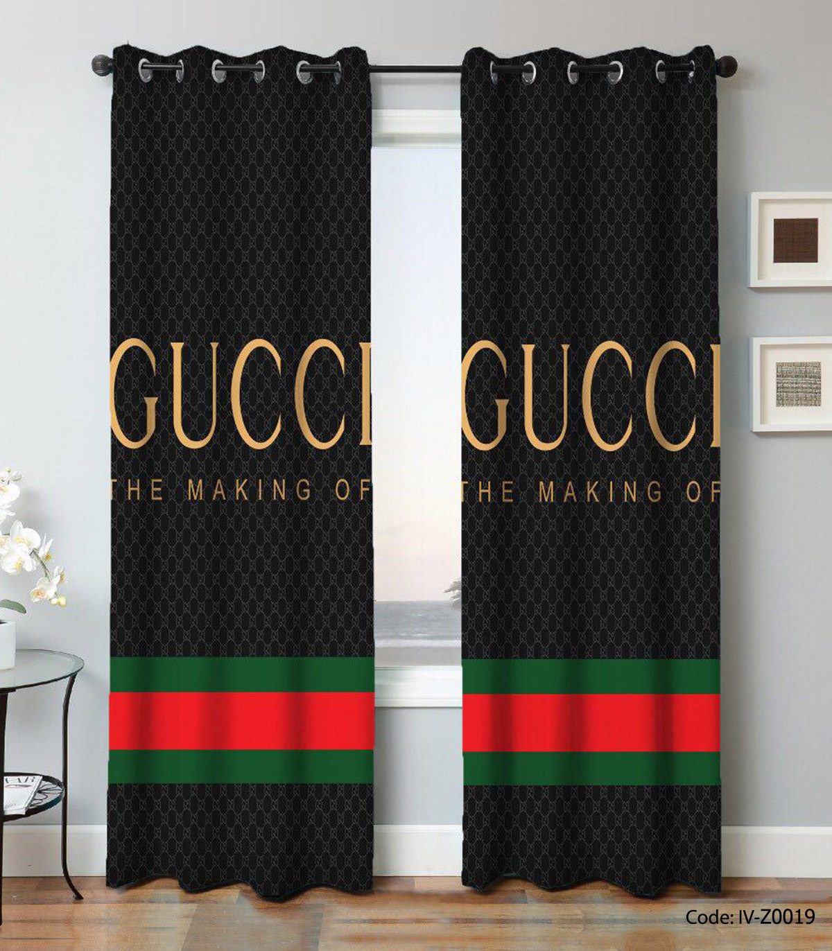 پرده پانچی اتاق  اسپرت مدل GUCCI