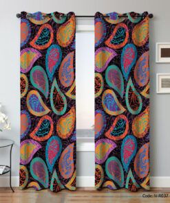 پرده پانچی اتاق خواب دو تکه مدل شهر آشوب