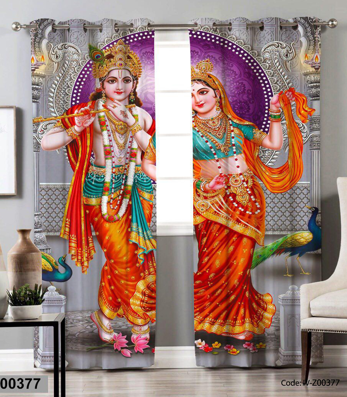 پرده پانچی اتاق خواب مدل رقصنده