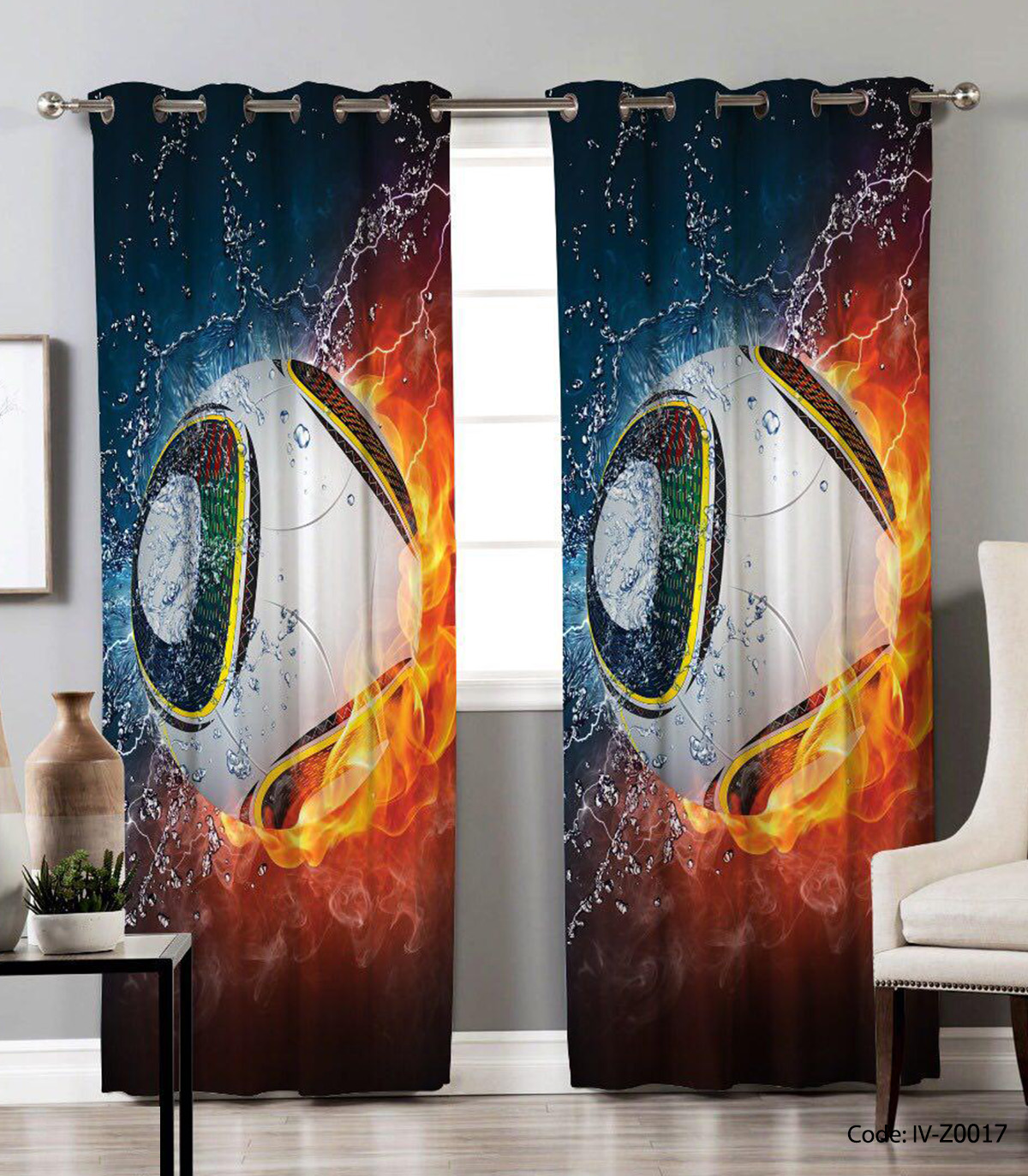 پرده پانچی دو تکه اتاق خواب مدل مردمک