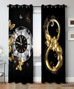 پرده پانچ مناسب اتاق پذیرایی مدل ساعت