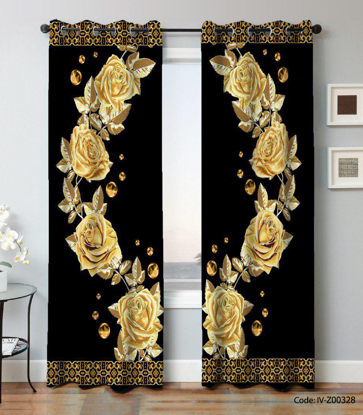 پرده پانچ سالن پذیرایی دو تکه مدل ساسانی