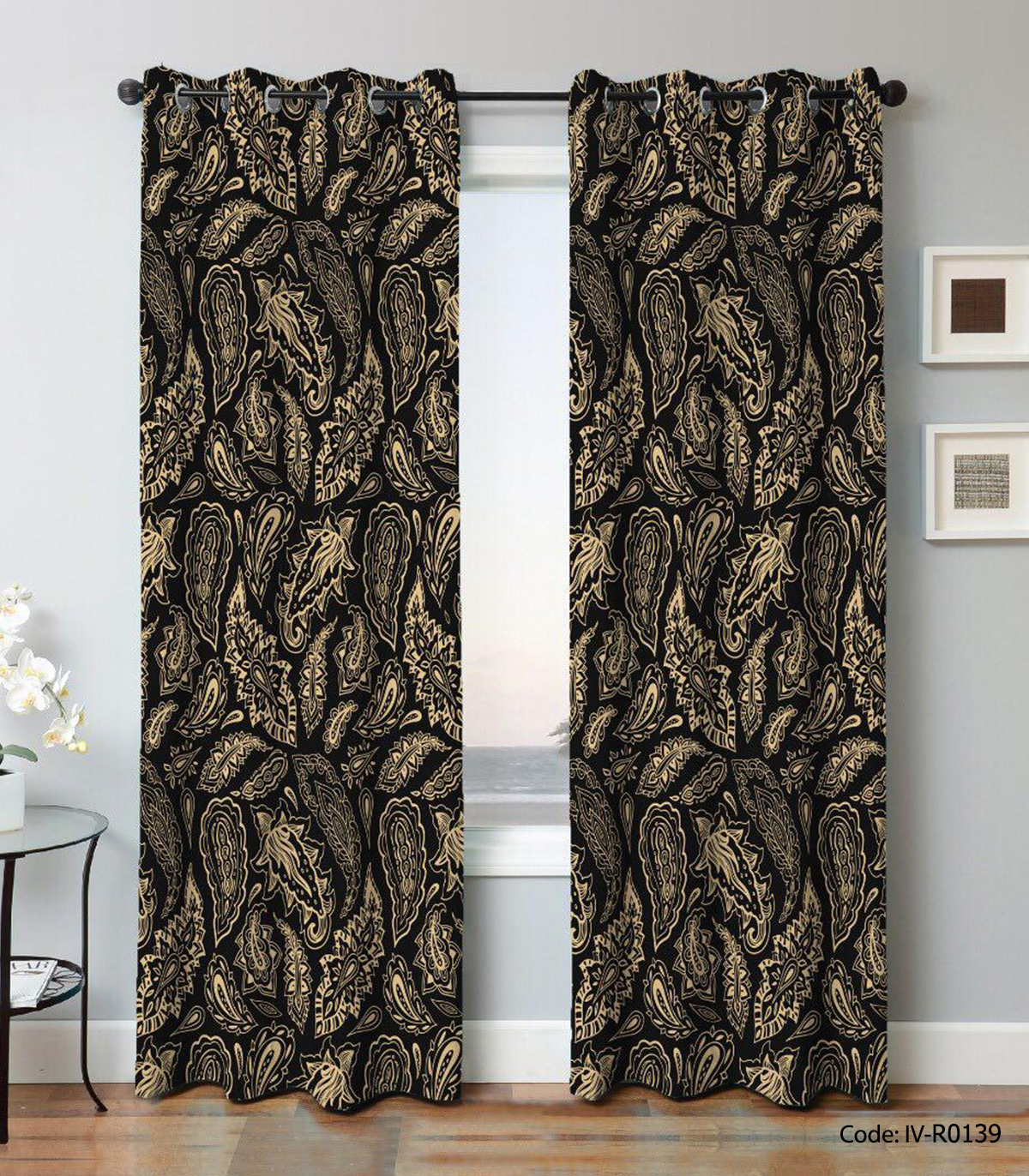 پرده پانچ سالن پذیرایی 2 تکه مدل شیروان