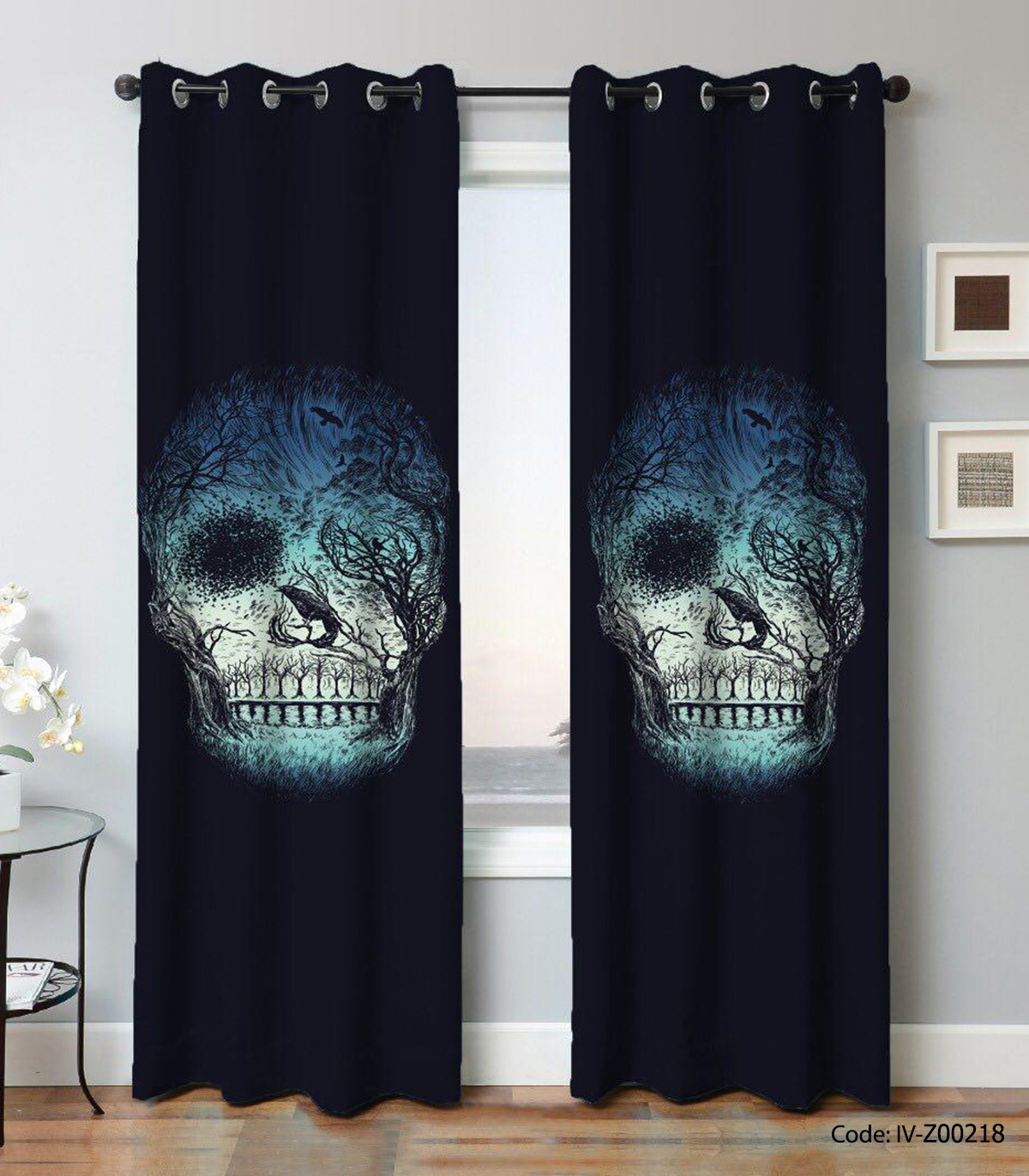 پرده پانچ دو تکه اتاق خواب مدل مخوف