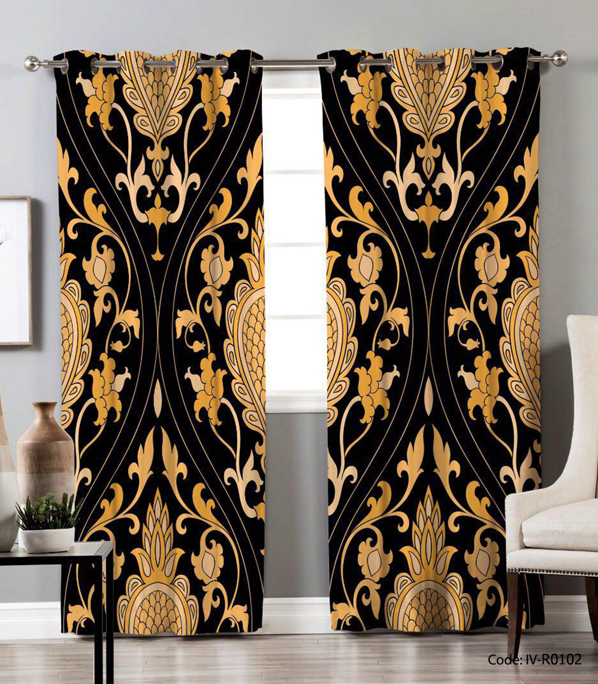 پرده پانچ سالن پذیرایی مدل حریره