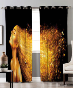 پرده پانچی آرایشگاه دو تکه مدل شعله