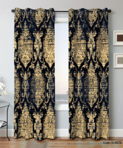 پرده پانچی اتاق پذیرایی 2 تکه مدل باکو