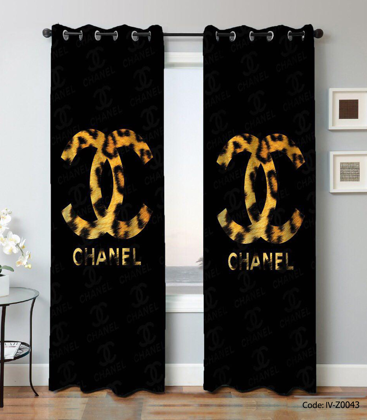 پرده پانچی اسپرت مدل CHANEL GOLD