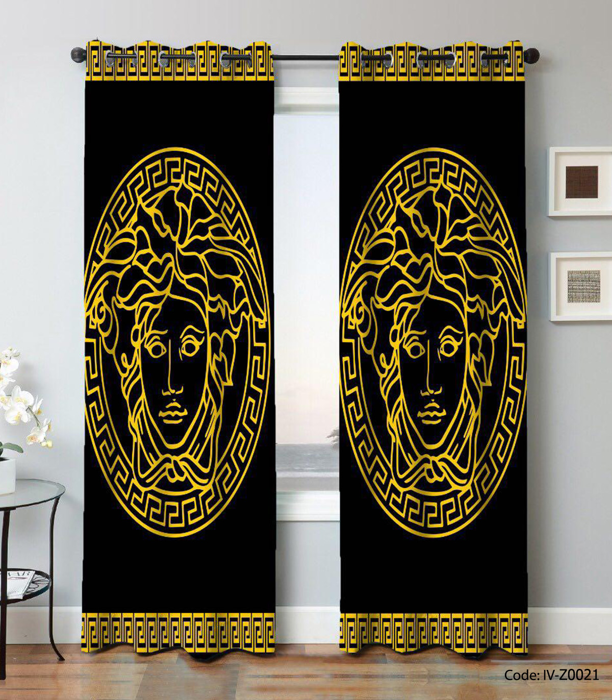 پرده پانچی اسپرت اتاق خواب مدل ورساچه