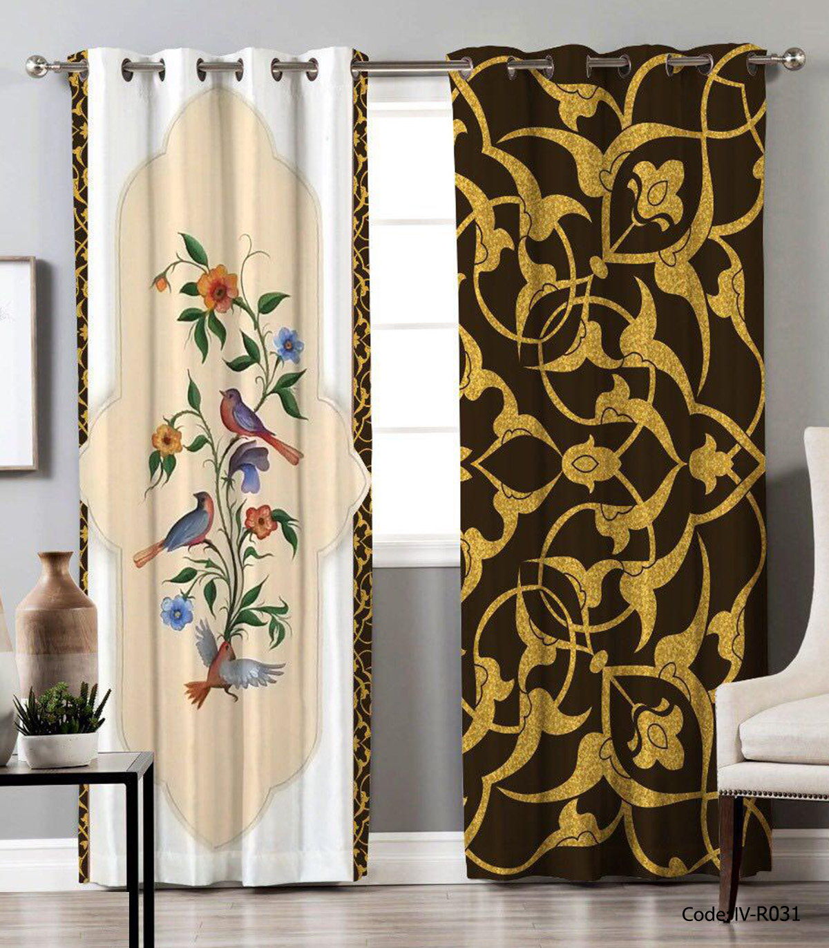 پرده پانچی اتاق خواب مدل قومس