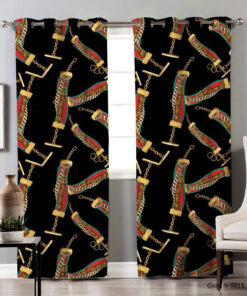 پرده پانچی سالن پذیرایی دو تکه مدل یوناکی