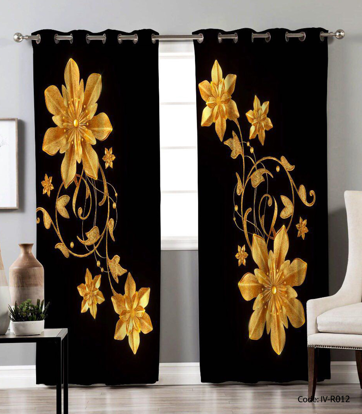 پرده پانچ سالن پذیرایی دو تکه مدل بوژگان