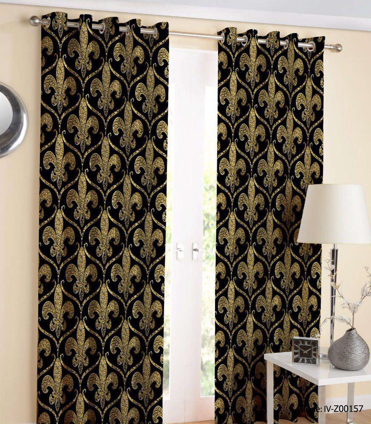 پرده پانچ 2 تکه اتاق پذیرایی مدل لار