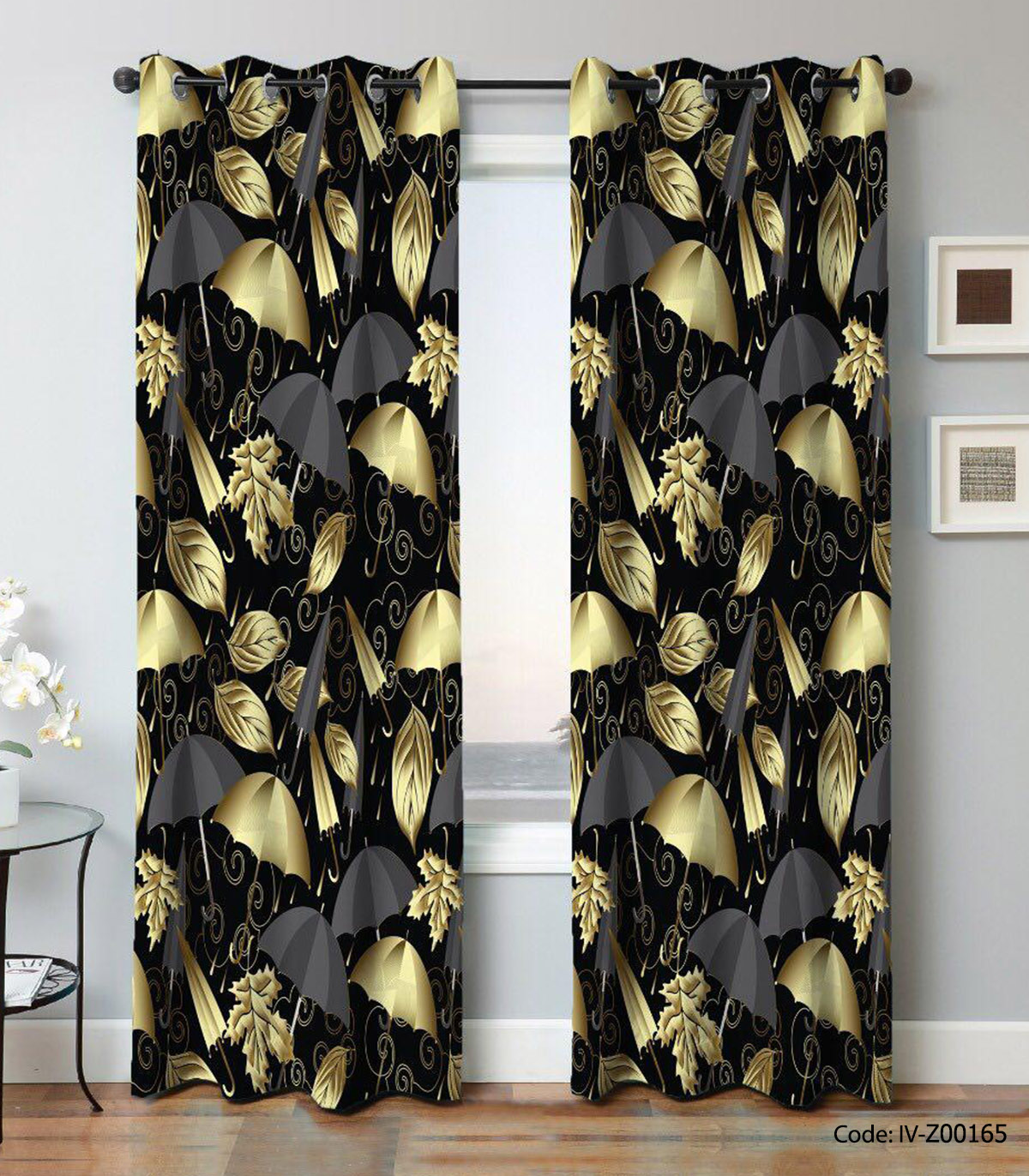 پرده پانچی اتاق پذیرایی دو تکه مدل چتر