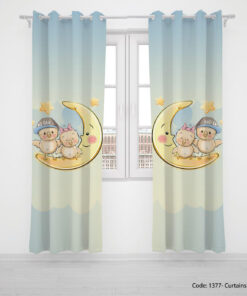 پرده پانچی دو تکه اتاق کودک دخترانه و پسرانه مدل BAD CHICKEN