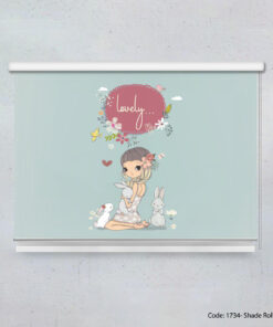 پرده شید بالارو اتاق کودک دخترانه مدل LOVELY