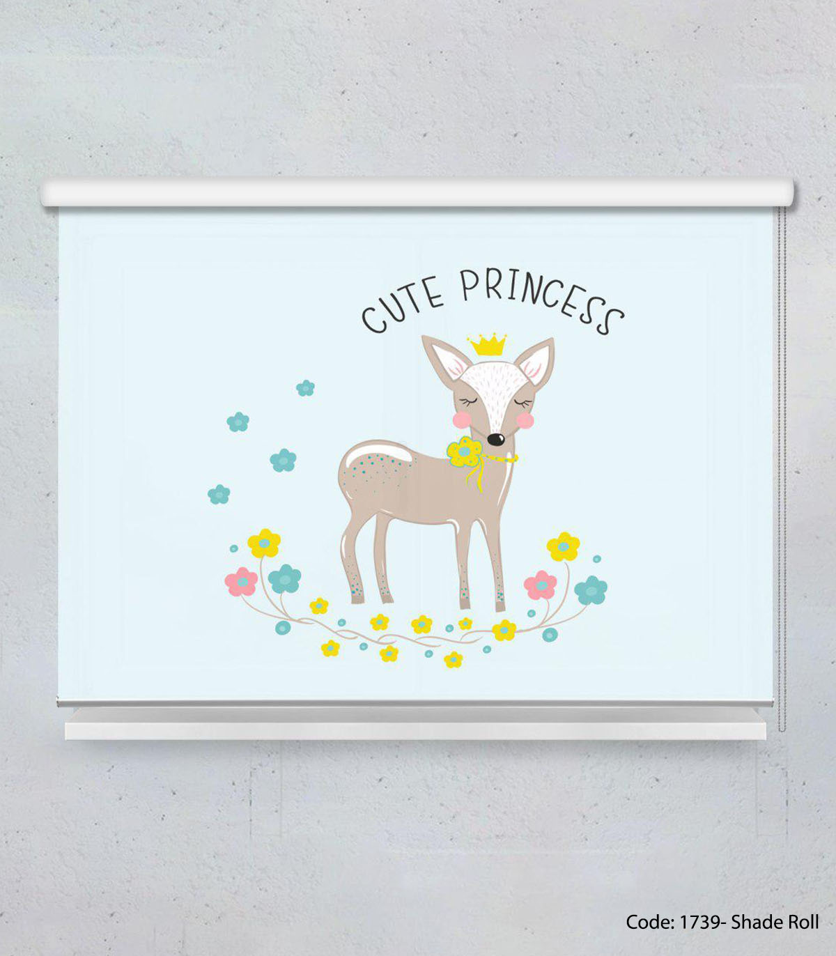 پرده شید بالارو اتاق کودک دخترانه مدل CUTE PRINCESS