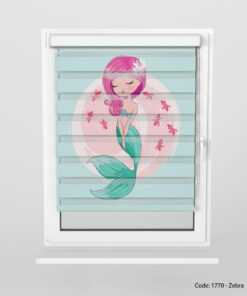 پرده زبرا اتاق کودک مدل پری دریایی