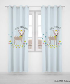 پرده پانچی دو تکه اتاق کودک مدل CUTE PRINCESS