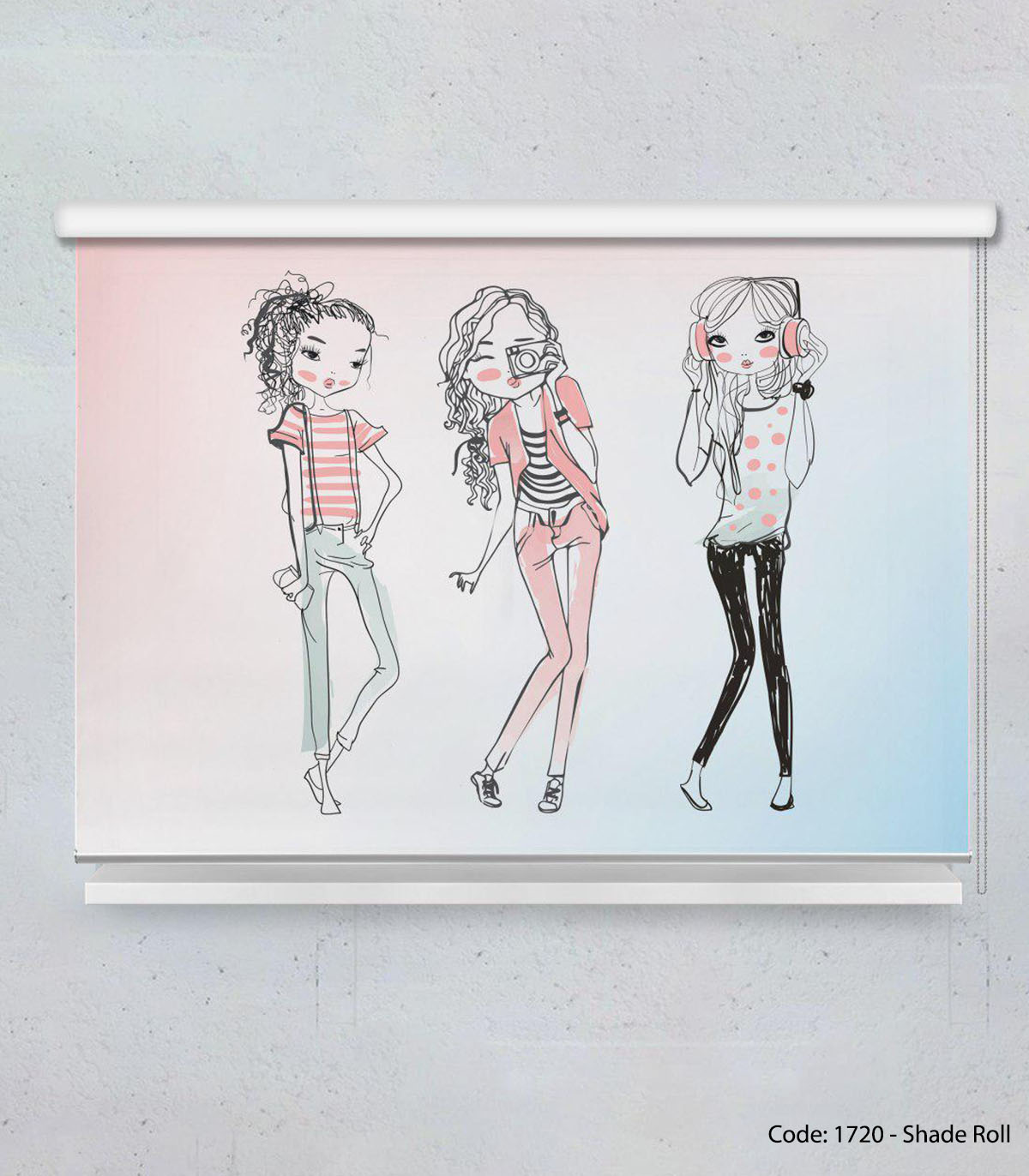 پرده شید رول دخترانه نوجوان مدل GIRLS