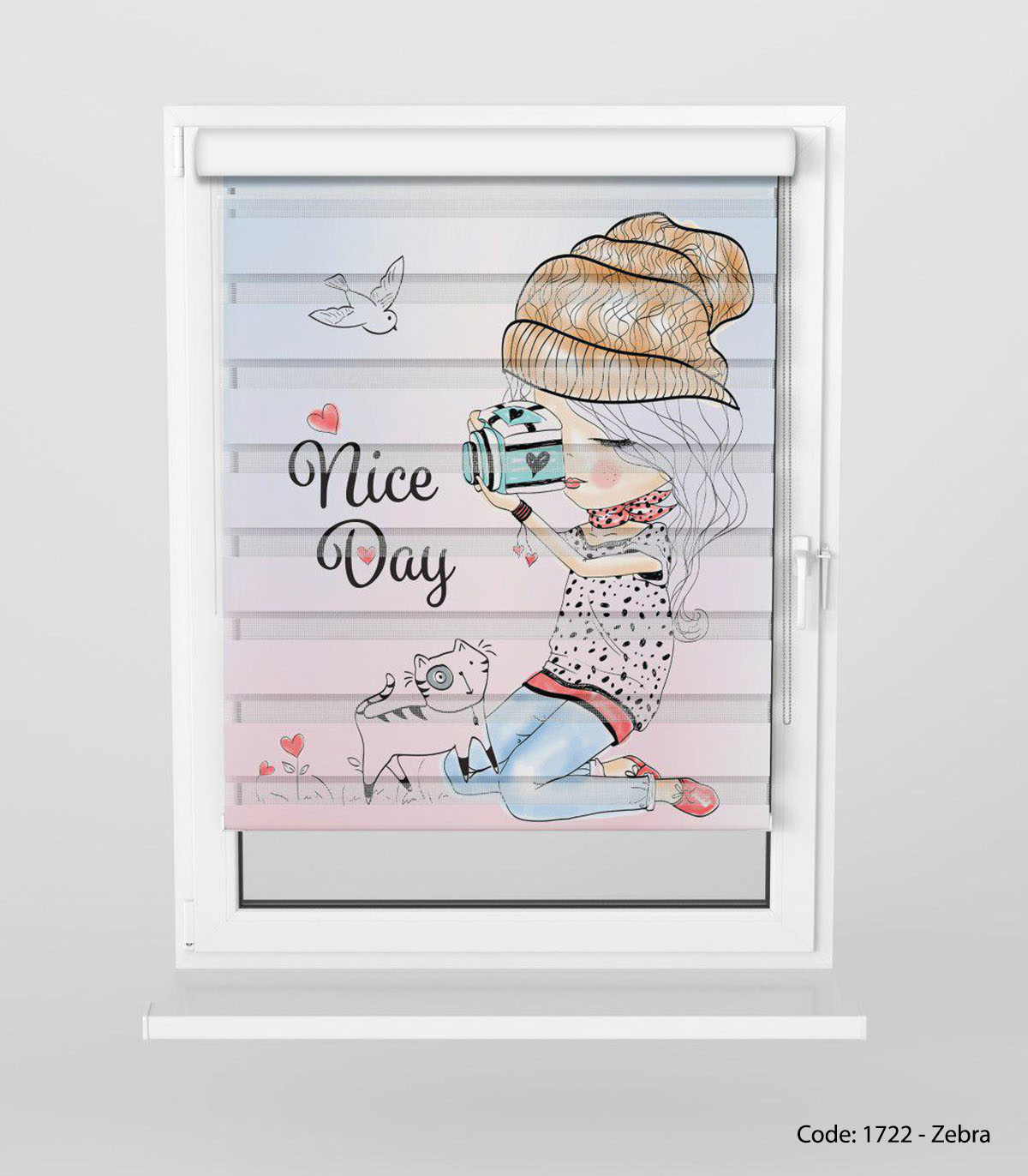 پرده زبرا اتاق کودک دخترانه مدل PHOTOGRAPHER