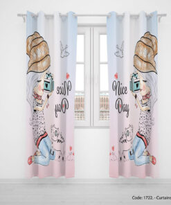 پرده پانچی اتاق کودک دخترانه مدل PHOTOGRAPHER