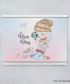 پرده شید رول اتاق کودک دخترانه مدل PHOTOGRAPHER