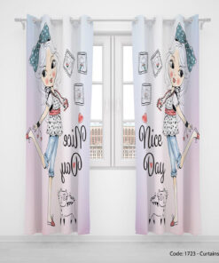 پرده پانچی دو تکه فانتزی اتاق کودک مدل MODELING