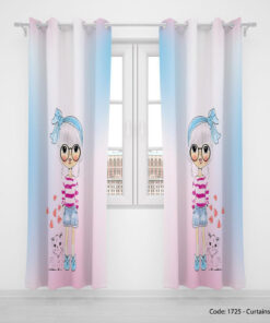 پرده دو تکه پانچی دخترانه مدل SARA