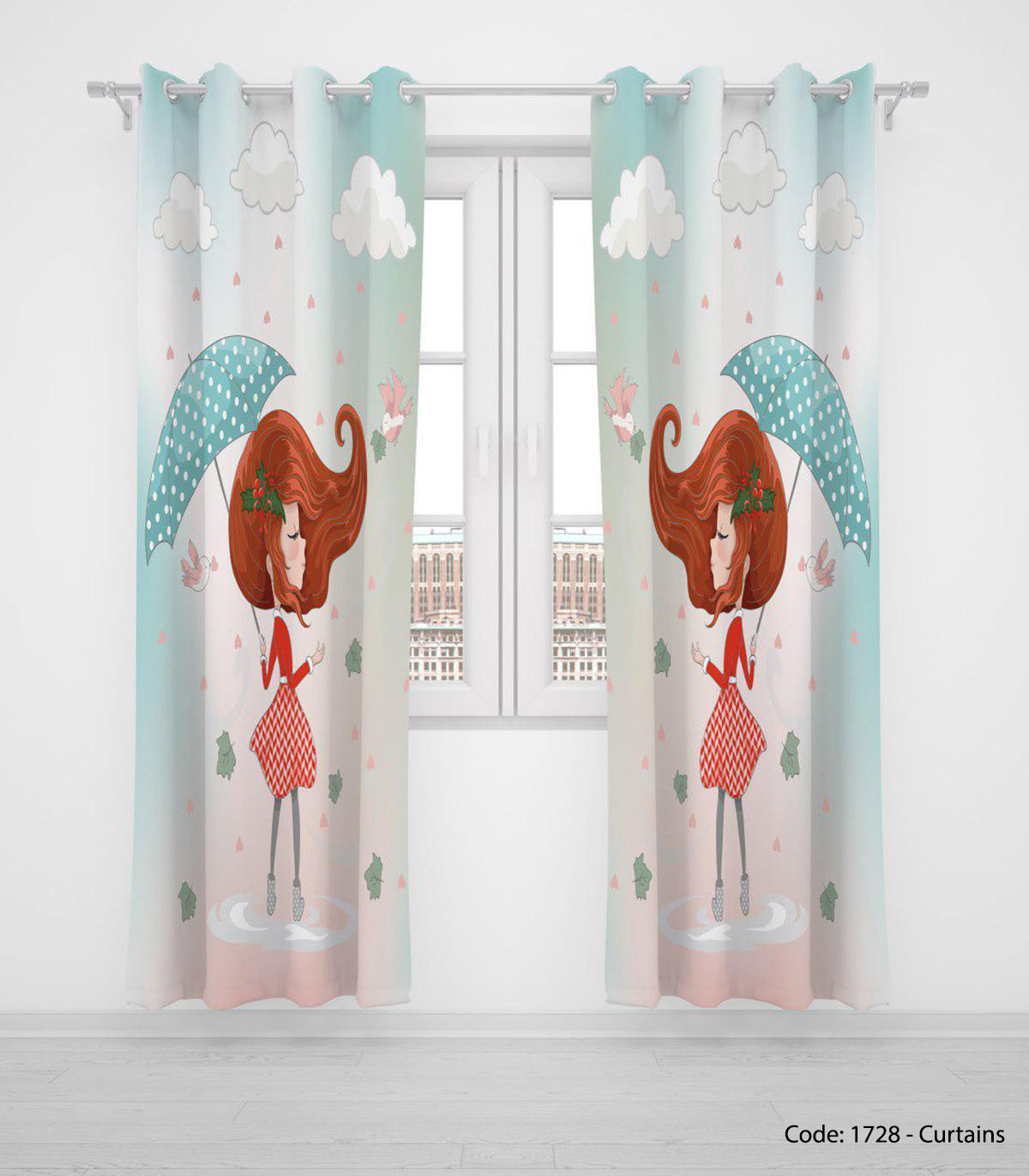 پرده پانچی دو تکه مخصوص سیسمونی مدل FALL