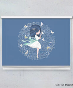 پرده شید بالابر سرمه ای دخترانه مدل BLUE HAIR