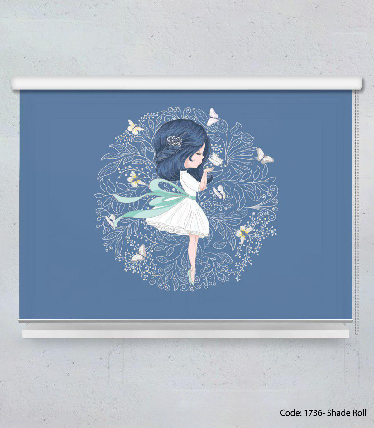 پرده شید بالابر سرمه ای دخترانه مدل BLUE HAIR