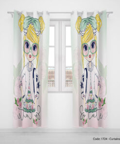 پرده پانچی دو تکه دخترانه مدل SO CUTE