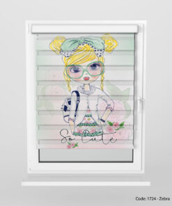 پرده زبرا دخترانه مدل SO CUTE