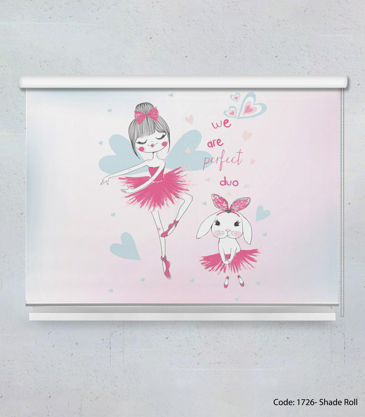 پرده شید رول اتاق کودک دختر مدل RABBIT