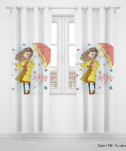 پرده پانچی دو تکه اتاق کودک دخترانه UMBRELLA