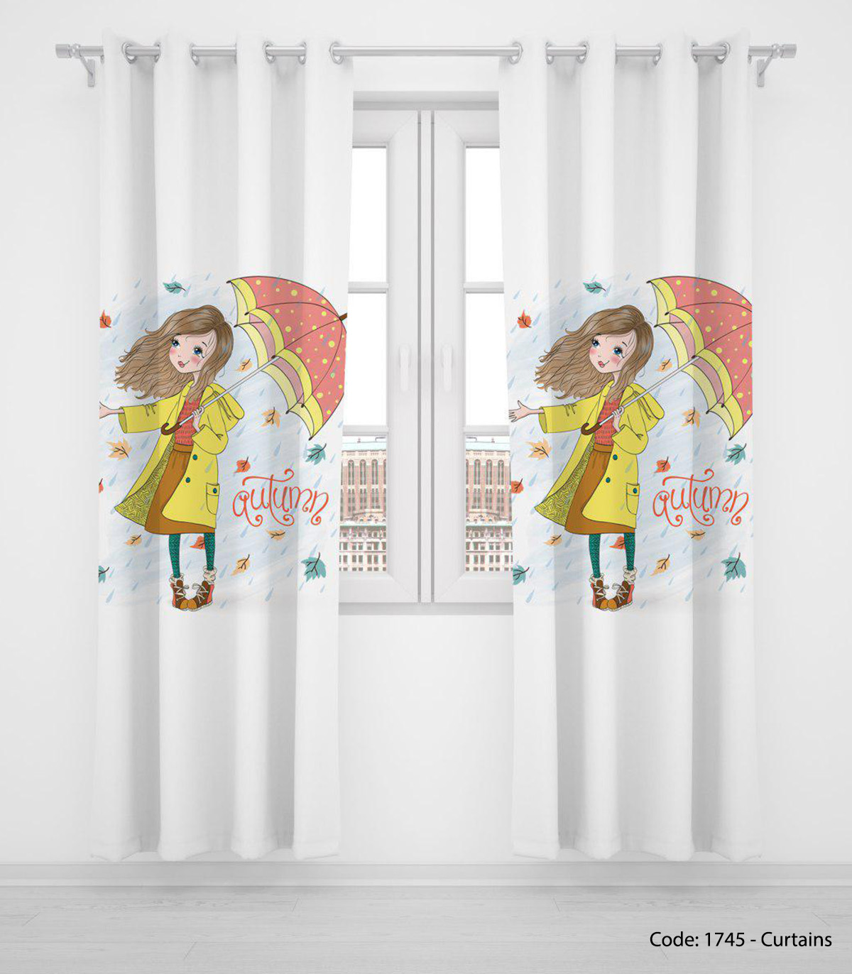 پرده پانچی دو تکه اتاق کودک دخترانه UMBRELLA