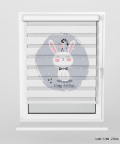 پرده زبرا اتاق کودک دخترانه مدل HAPPY HOLIDAY