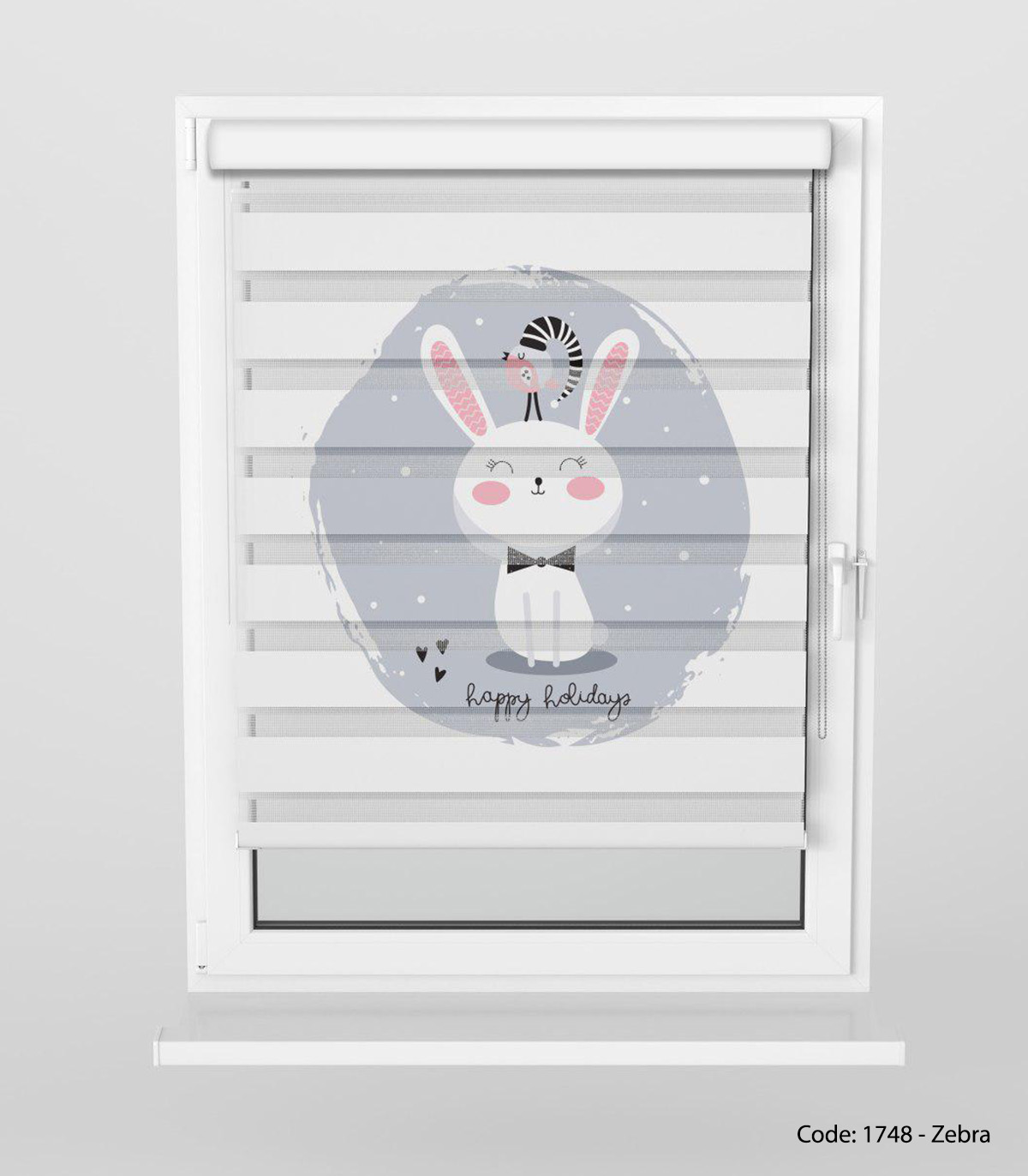 پرده زبرا اتاق کودک دخترانه مدل HAPPY HOLIDAY