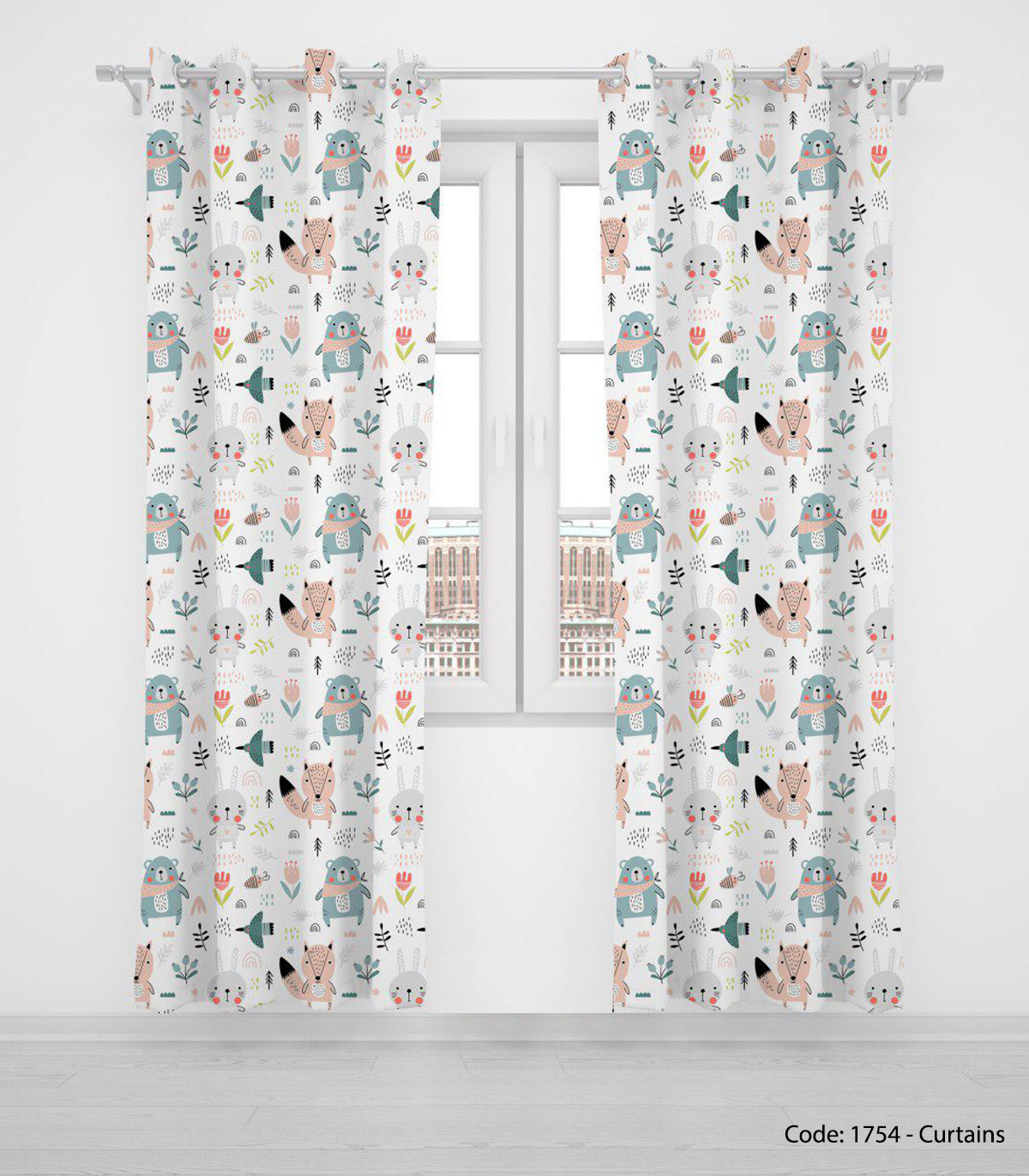 پرده پانچی اتاق کودک پسرانه مدل JUNGLE